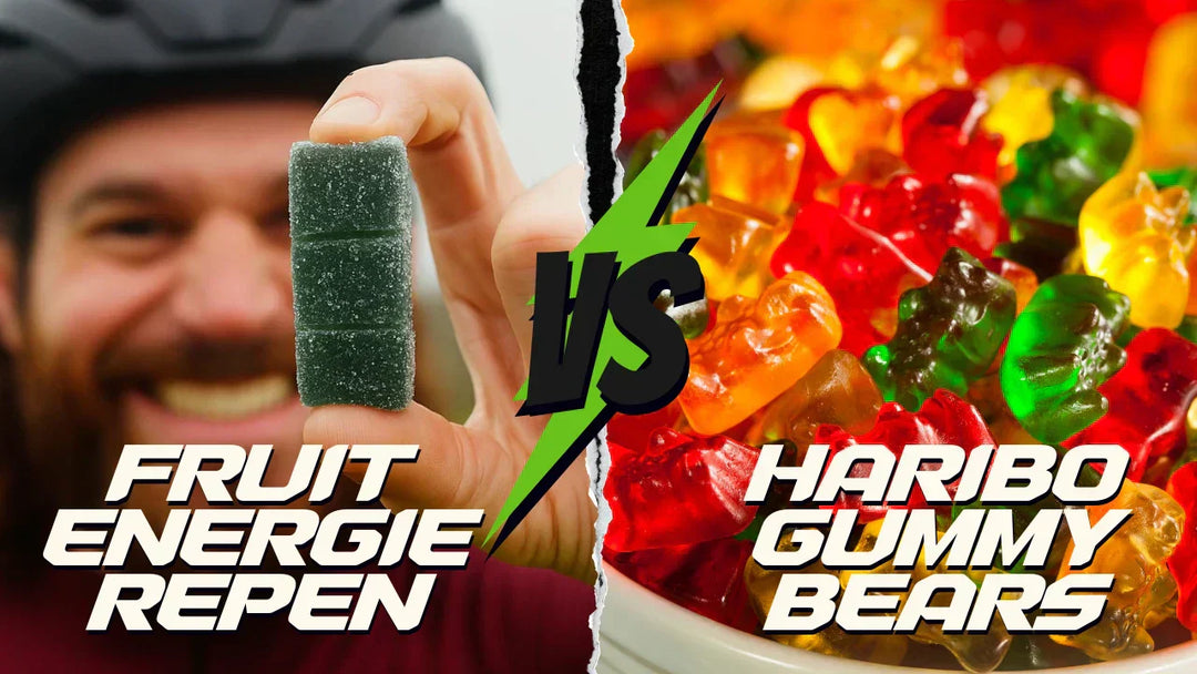 Fruit energiereep vs Haribo snoep