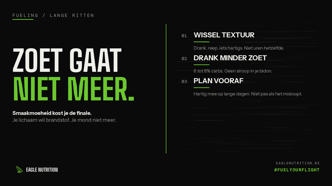 Smaakmoeheid tijdens duursport: wat je eet als zoet niet meer gaat